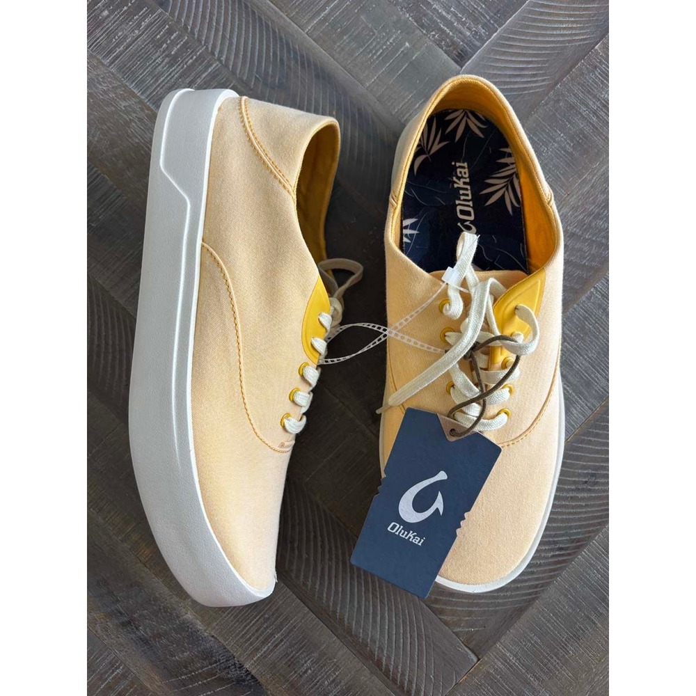 OluKai Tradewind Men 9.5 Solar Glow Canvas Low Top Sneakers 10533-LXLX NWT